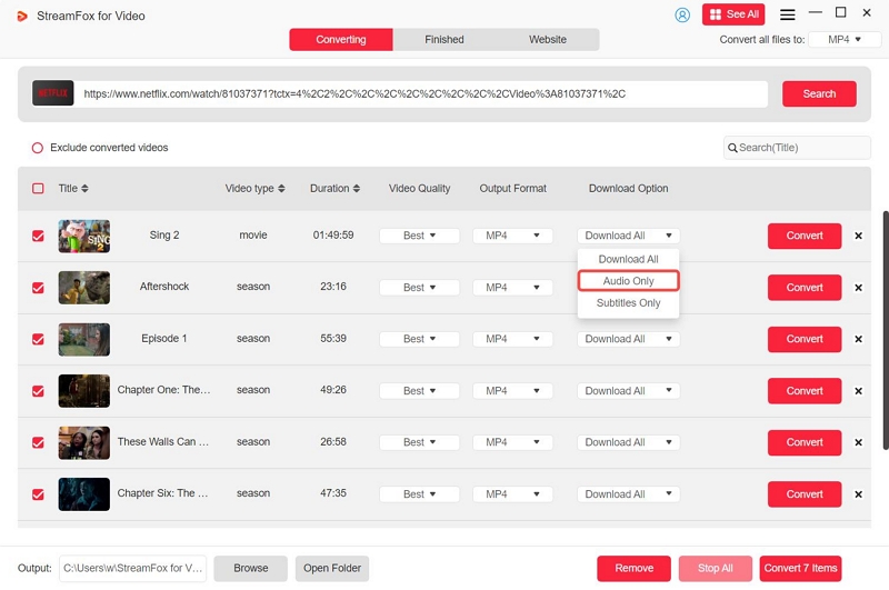 Convert Option | how to remove subtitles on Netflix