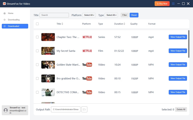 select output format | streamfox for video user guide