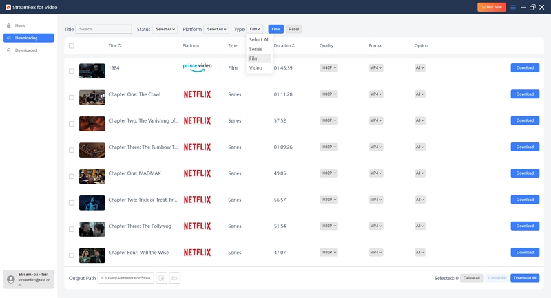 filter the videos | streamfox for video user guide