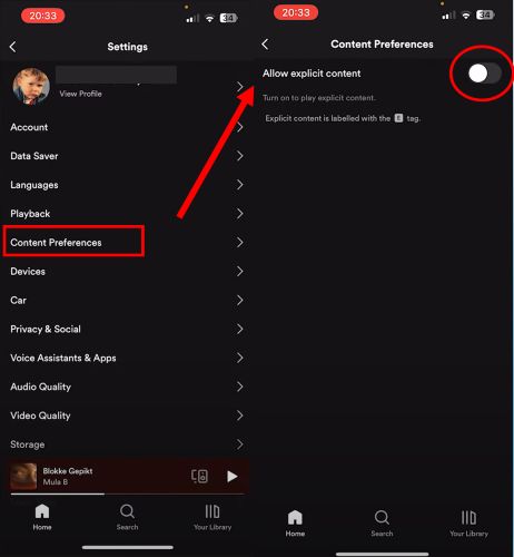 Allow explicit content off | Turn Off Explicit on Spotify