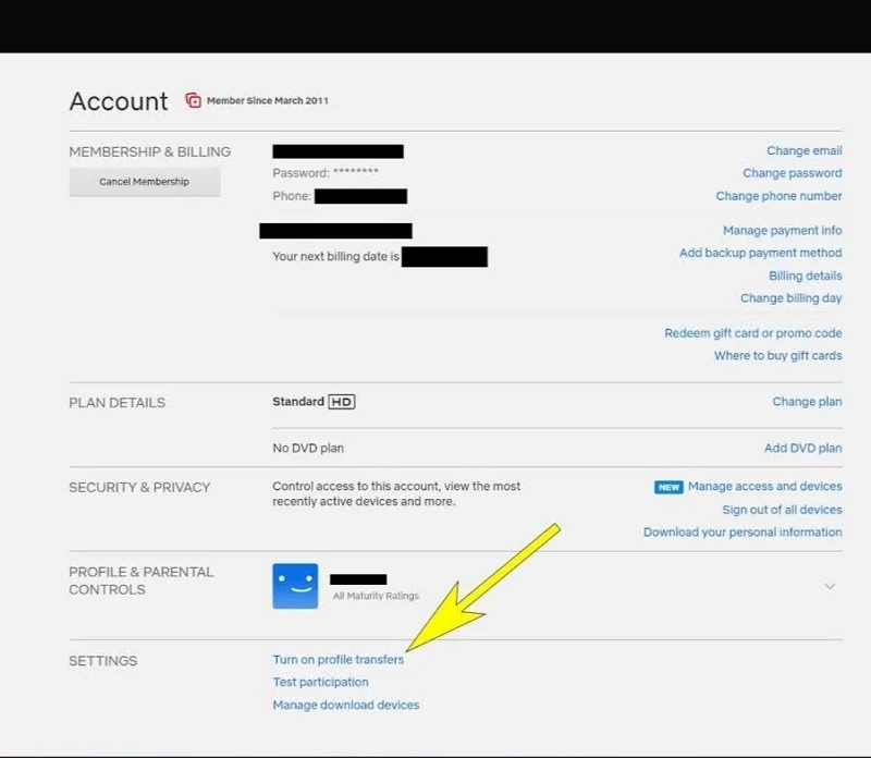 Profile Transfer Enabled | how to transfer netflix profile