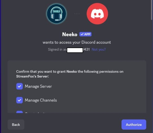 authorize the bot | Connect Apple Music to Discord