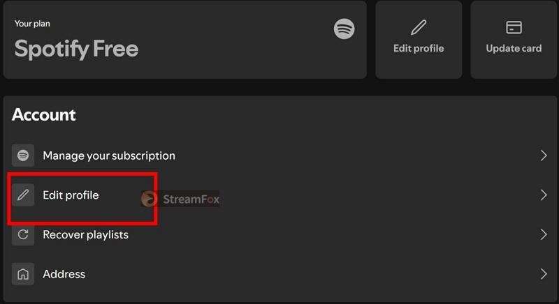 select Edit Profile | You Can Only Use Spotify Abroad for 14 Days